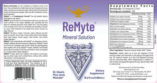 ReMyte - Minerálny roztok | Piko-ionový multiminerálny roztok Dr. Deanovej - 480ml
